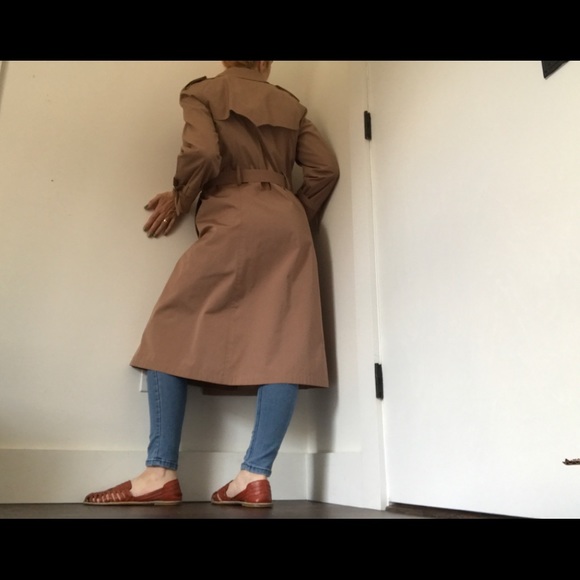 London Fog Dusty Rose Vintage Trench Coat RARE - Picture 7 of 14